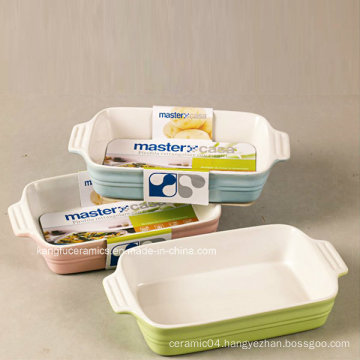 Various Color Glazed Ceramic Bakeware Pan